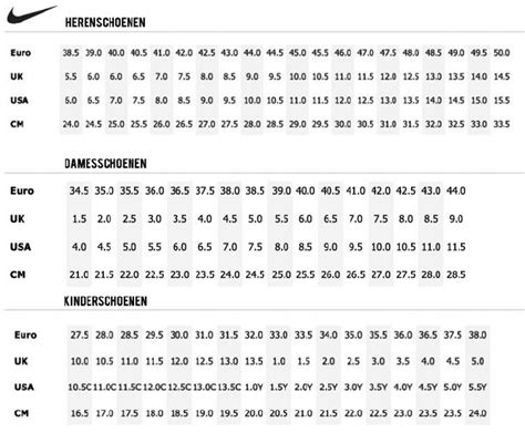 matenlabel nike nl naar usa|nike schoenen fit maat.